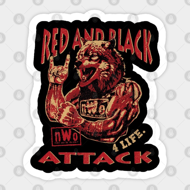 nWo Red And Black Attack Sticker by MunMun_Design